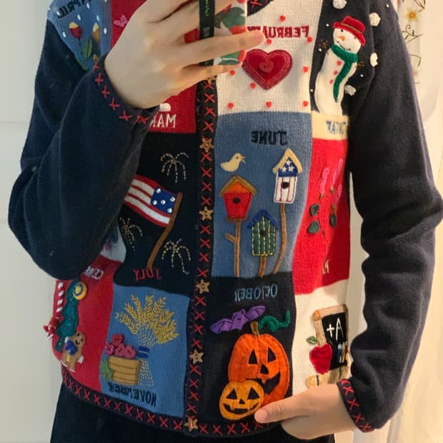 마리사 크리스티나 크리스마스 12개월 가디건