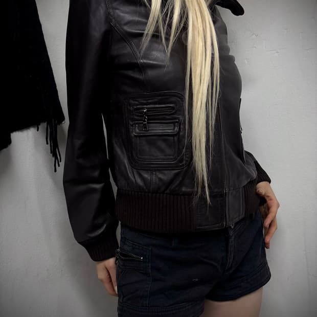 “Vintage” Brown Sheepskin Leather Jacket
