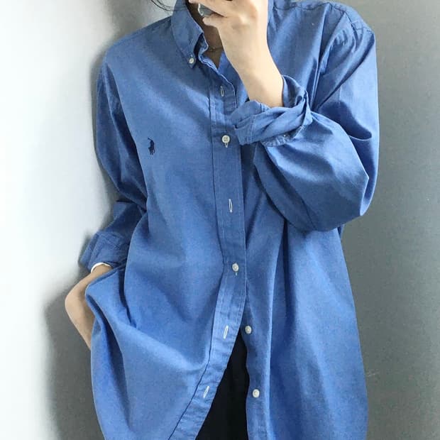 Polo 폴로 랄프로렌 딥블루컬러 버튼다운 셔츠