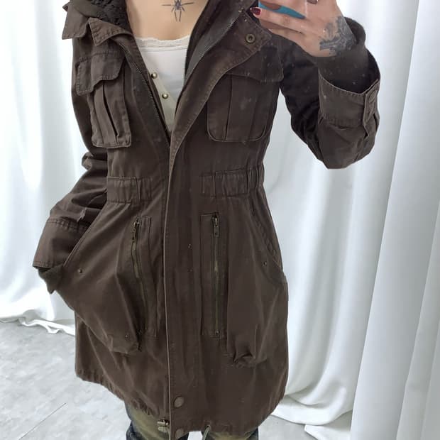 세실맥비 딥브라운 y2k 야상자켓