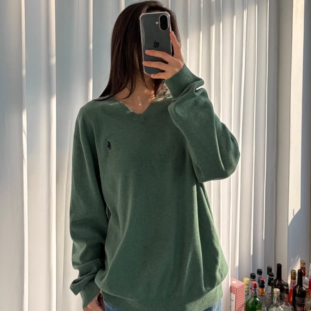 [L]폴로 랄프로렌 피마 코튼 브이넥 니트 