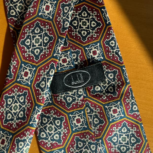 90s 던힐 이태리 메이드 메달리온 넥타이 영국 메이드