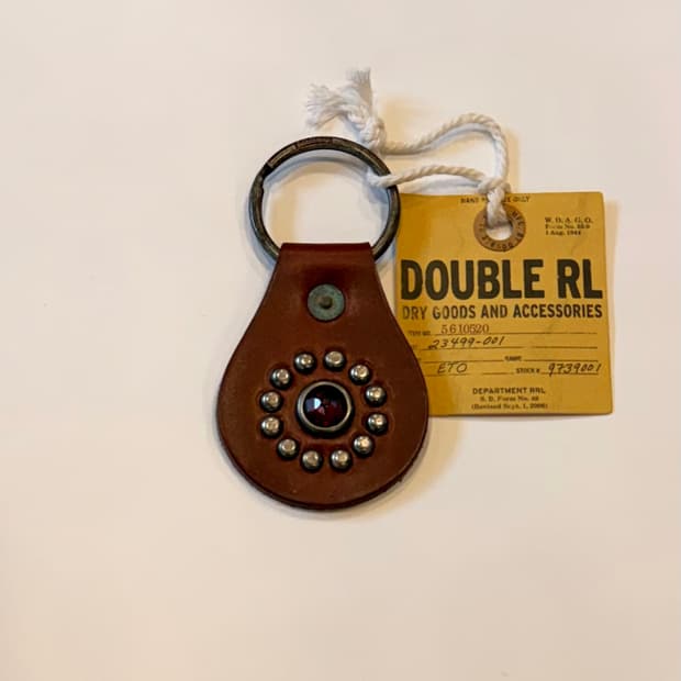 RRL Studded Jewel Leather Key Fob