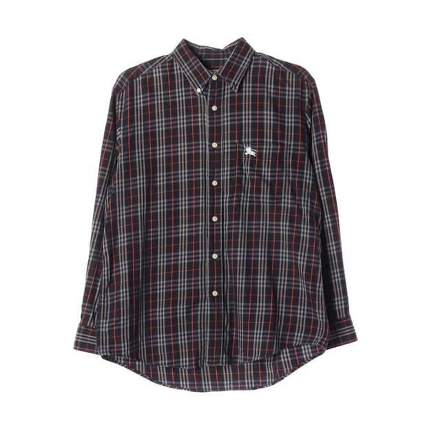 버버리 빈티지 블랙 노바 체크 셔츠 39 M