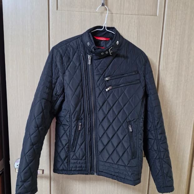 자라 투웨이 사선 이중 지퍼 퀼팅 바이커 자켓