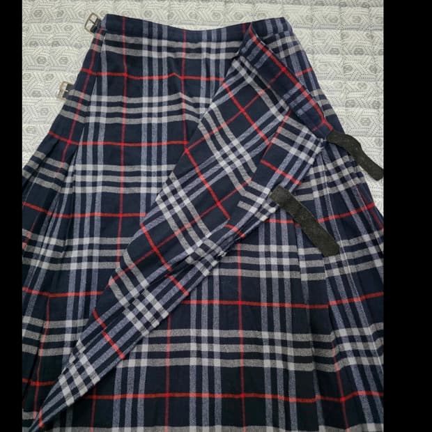 버버리 체크 랩 스커트 25~28