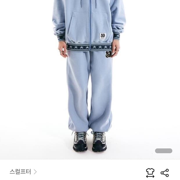 스컬프터 3D Monogram Zip-up Hoodie Dusty Sky