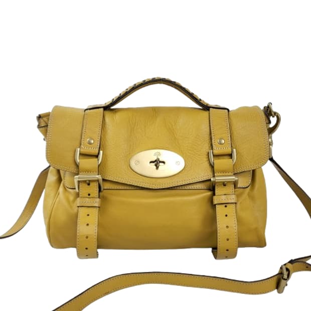 정품 멀버리 알렉사백 머스터드 미듐