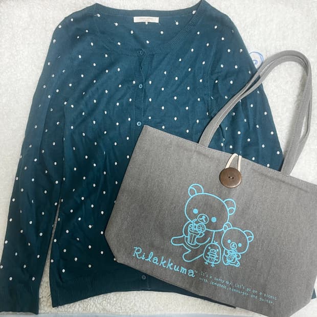 모리걸 빈티지 도트 가디건 💚🤍