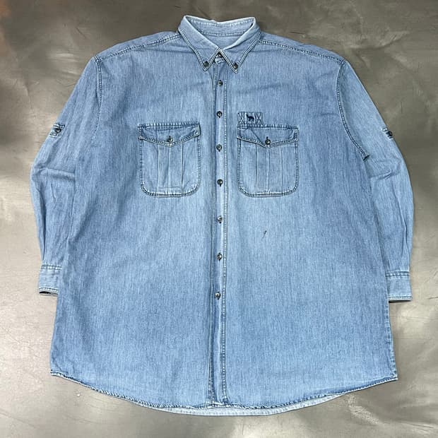  카멜 워크 데님 셔츠 y16065