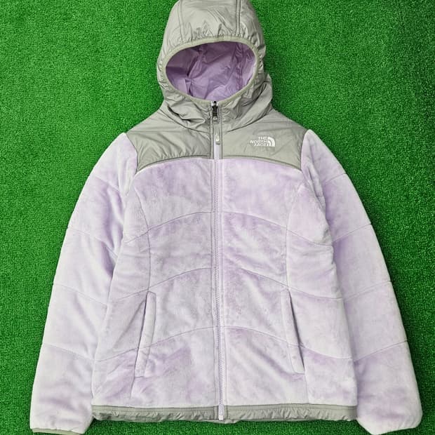 노스페이스 리버시블 후드 집업 연보라