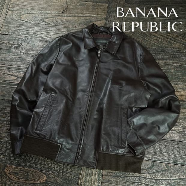 [바나나리퍼블릭] 리얼 램스킨 레더 봄버 자켓 브라운 M19968