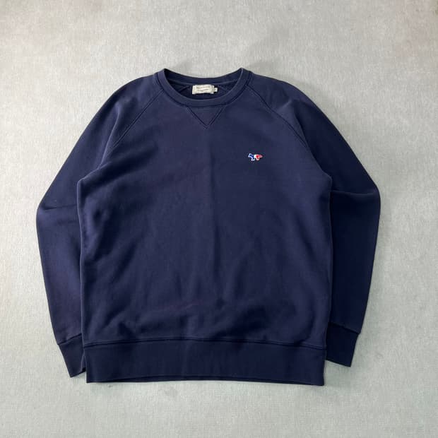 100 메종키츠네 폭스패치 네이비 맨투맨