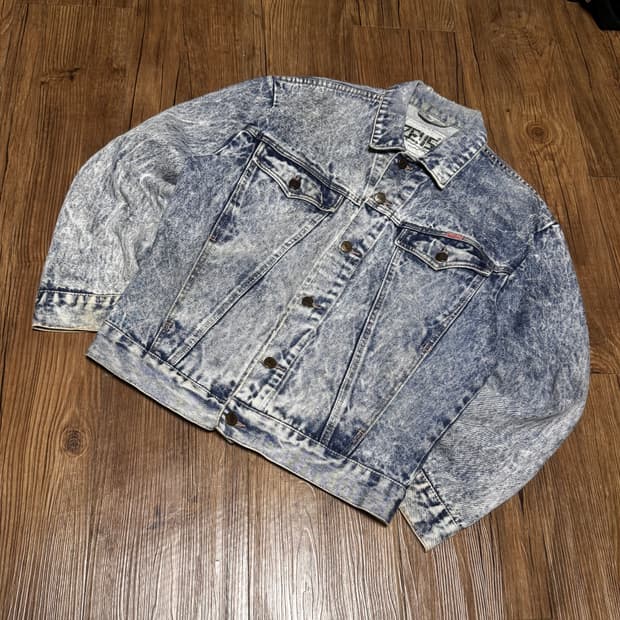 [L] 제우스 빈티지 스톤 워싱 데님 청 자켓