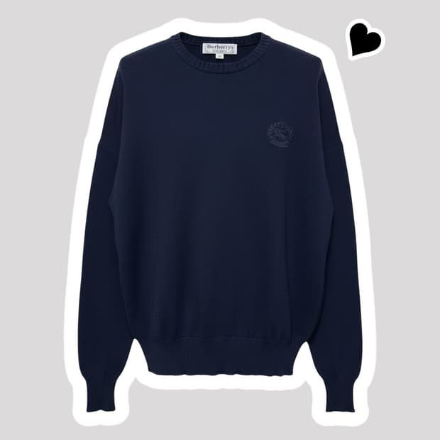 정품 버버리 네이비 월계수 면니트