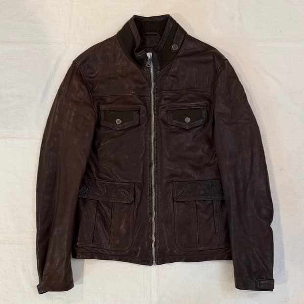 00s 돌체앤가바나 아카이브 램스킨 가죽자켓 브라운