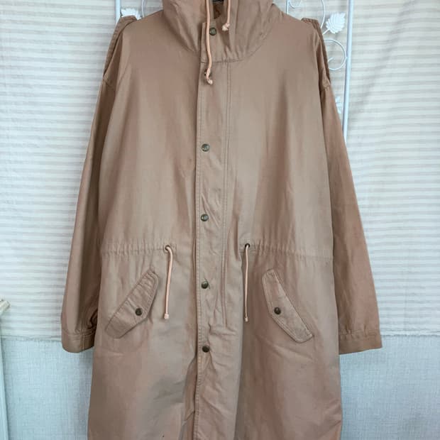 빈티지 도그하우스 베이지 후드 코트 y2k 스트릿 갸루 펑키 일본빈티지 