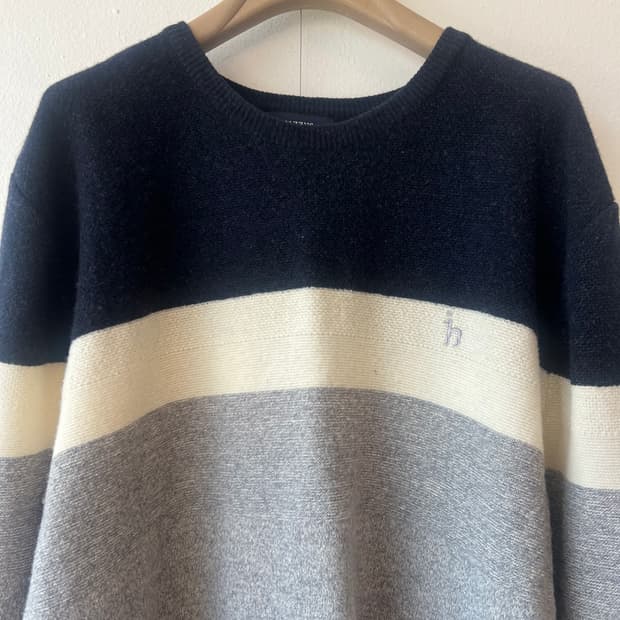 헤지스 남성 그레이 라운드울니트