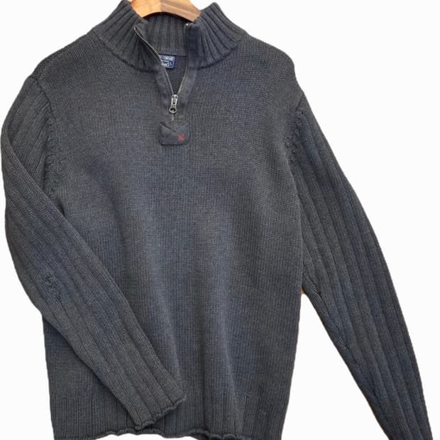 Polo Jeans Company  반집업 니트 차콜