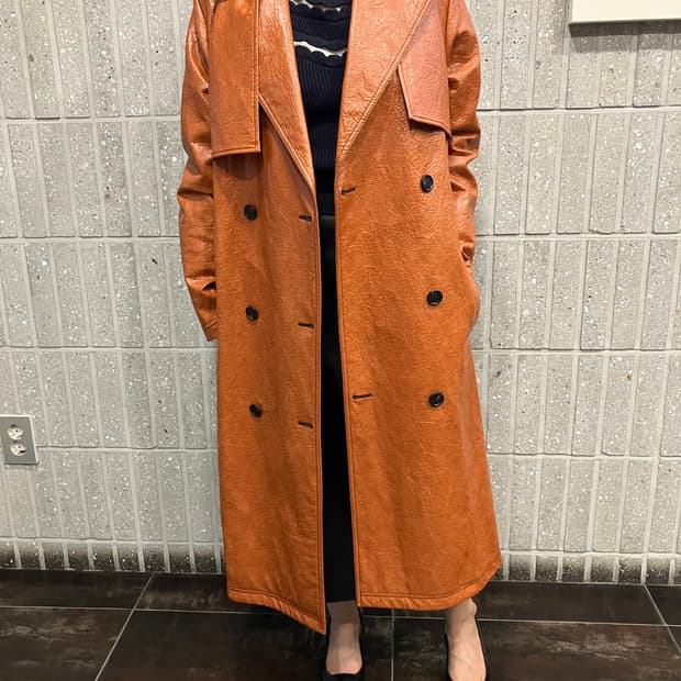 [38] MSGM 브라운 비스코스 더블 코트