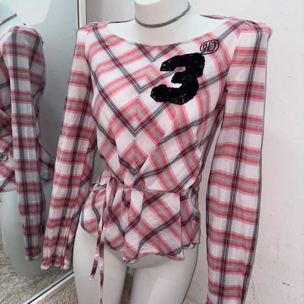 디젤 체크 블라우스 