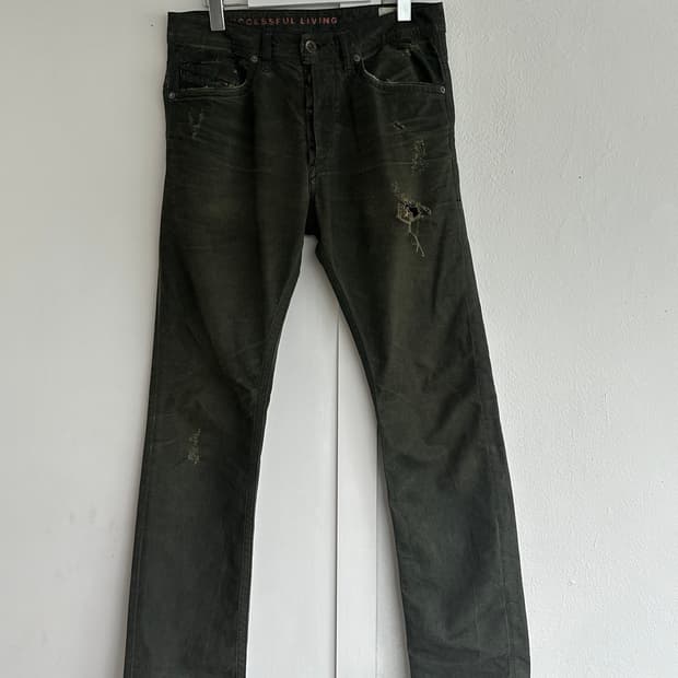 디젤 그린 위싱 데님 슬림핏 팬츠 29 Green