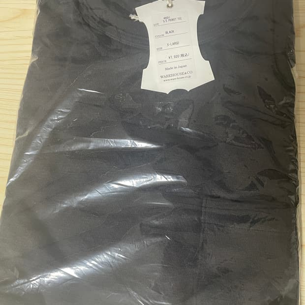 웨어하우스 Lot 4601 루프휠 포켓 티셔츠 블랙 XL
