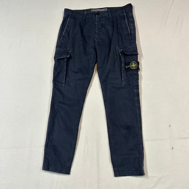 32inch) 스톤아일랜드 카고 바지 슬림핏 네이비 정품