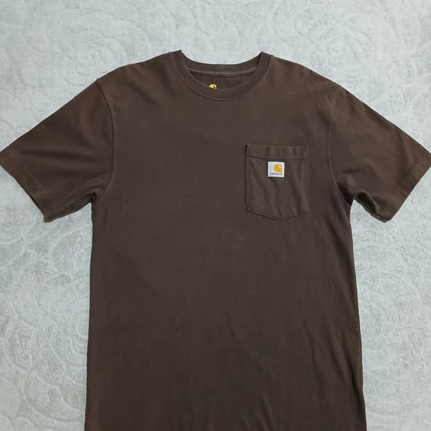 칼하트 브라운 포켓 반팔티 S