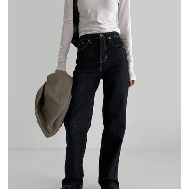 라룸 티코생지데님 S 블랙 논페이드