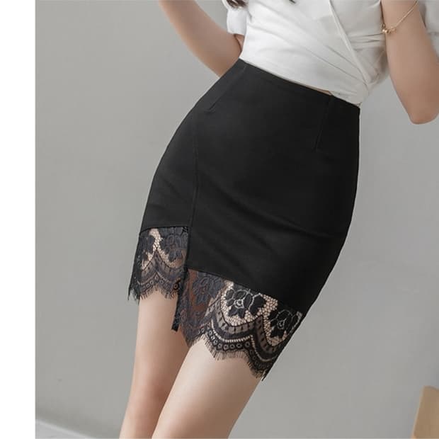 빅사이즈 레이스섹시스커트