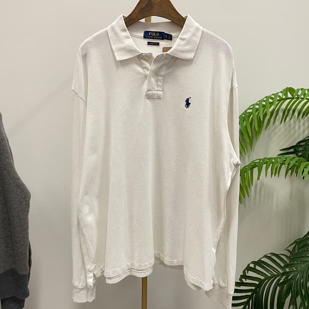 폴로랄프로랜 롱슬리브 화이트 티셔츠