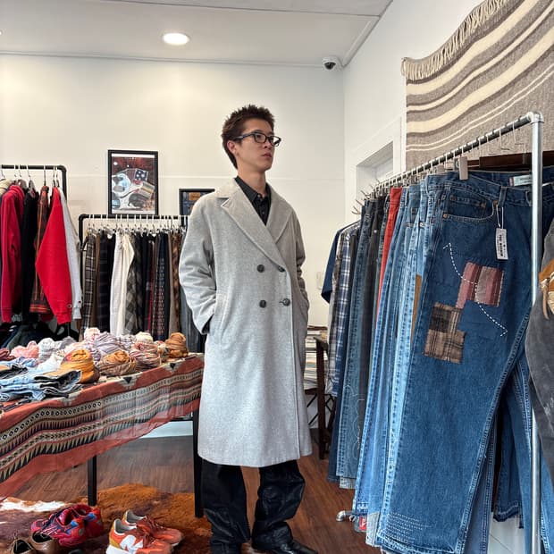 Beams 울 혼방 더블 코트