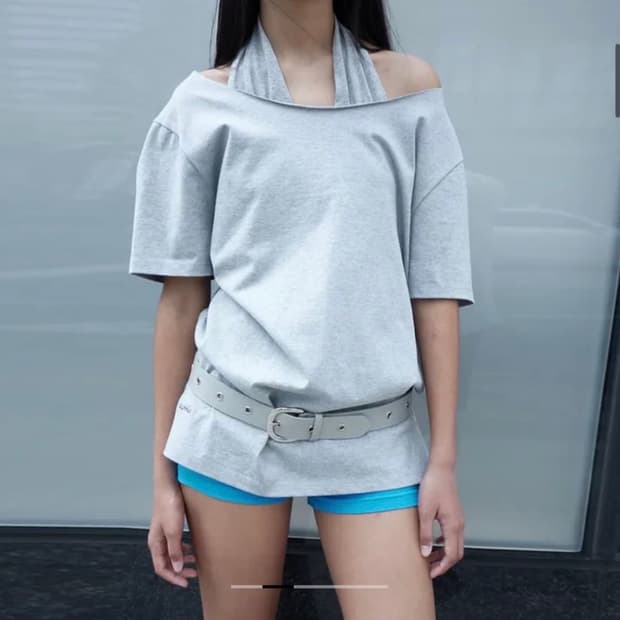 세릭 ONE SHOULDER LOOSE TOP / MELANGE GRAY