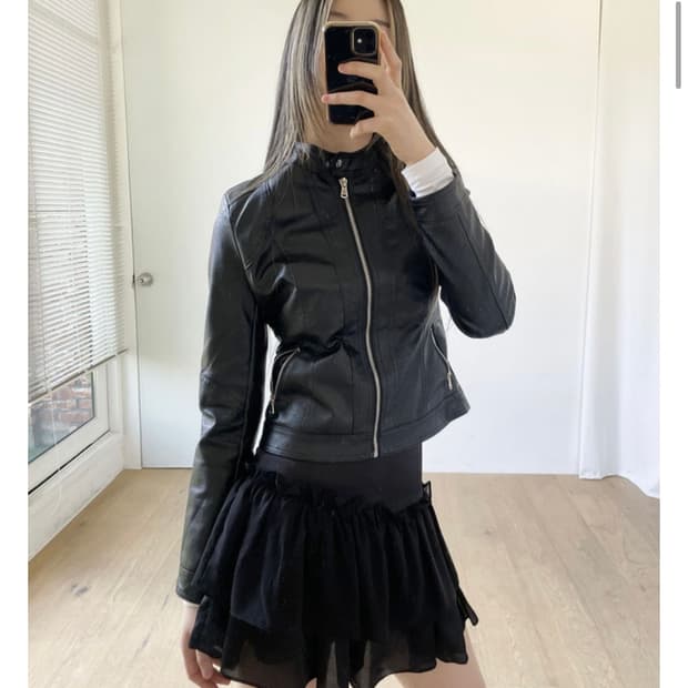 이너뮤트 슬림 레더 자켓 S 새상품