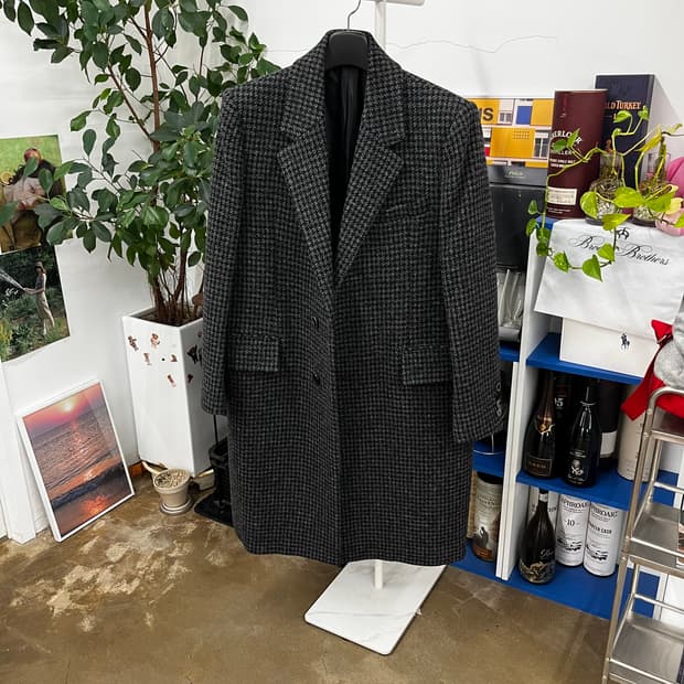 솔리드옴므 하운드투스 체크 싱글 울코트 48