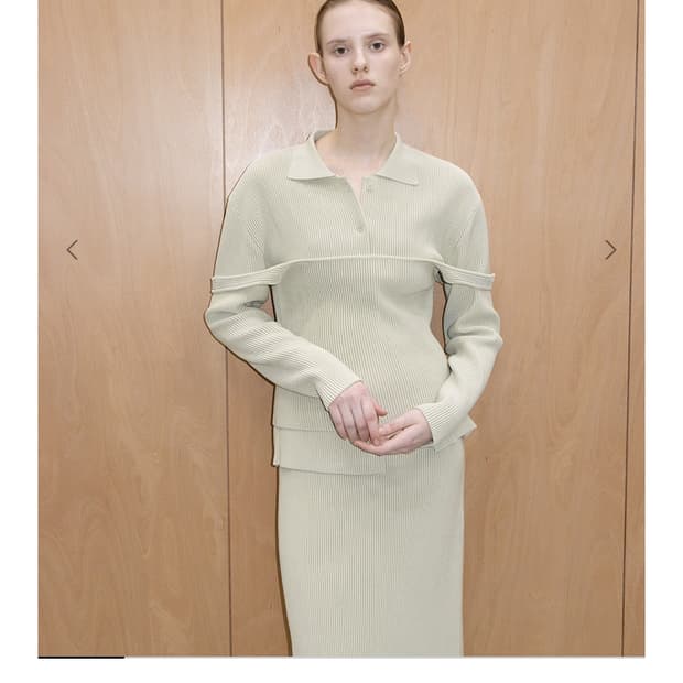 르셉템버 하이트위스트 립드 니트가디건