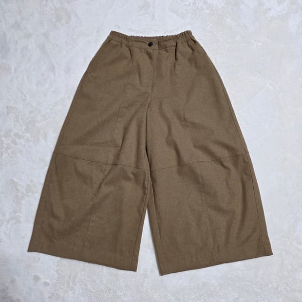 (F)여성 우드우드 시그니쳐 울 와이드 밴딩 팬츠