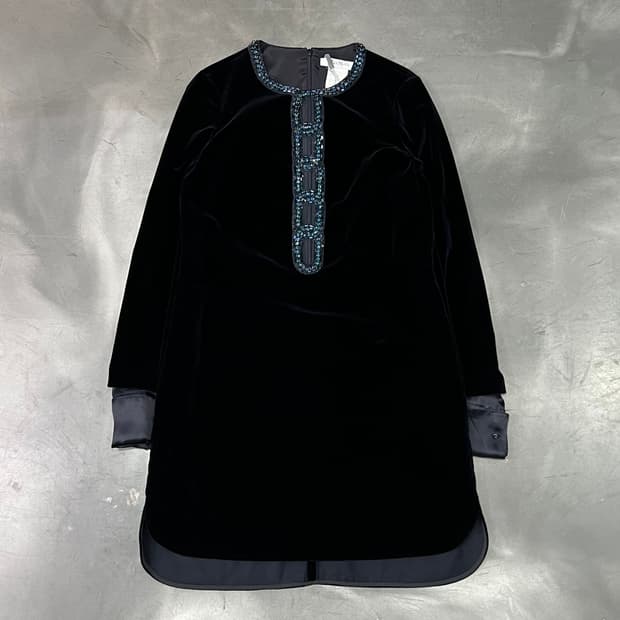  막스마라 데드스탁 큐빅 벨벳 원피스 y14484