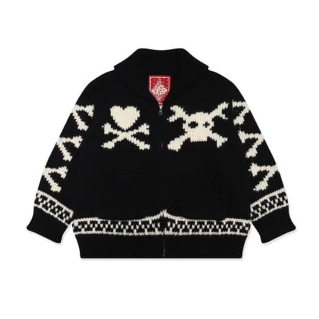 플리즈프로젝트 러브앤스컬 니트 가디건 집업