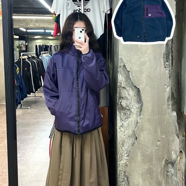 브라운 브레스 리버시블 플리스 자켓 블루 M #csz2591