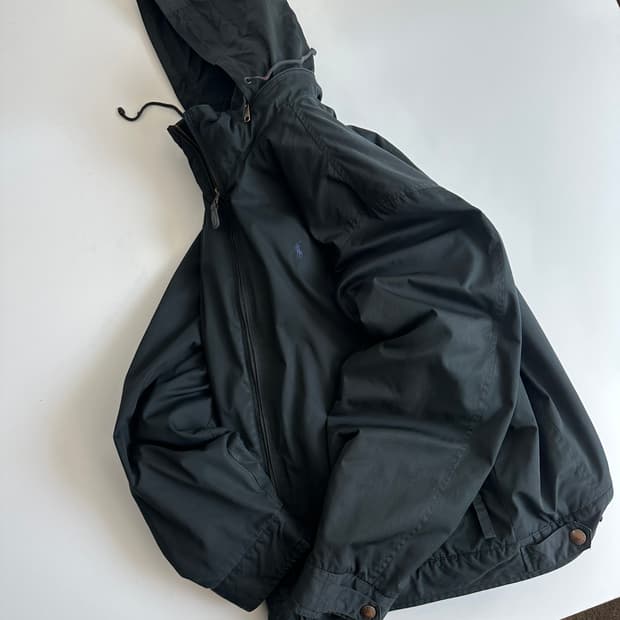 Polo 폴로 블랙 블루 페리필드 히든후드 자켓