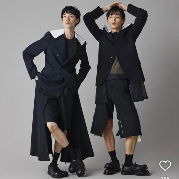 24ss 꼼데가르송 옴므플러스 뒤집힌 스타일팬츠 l