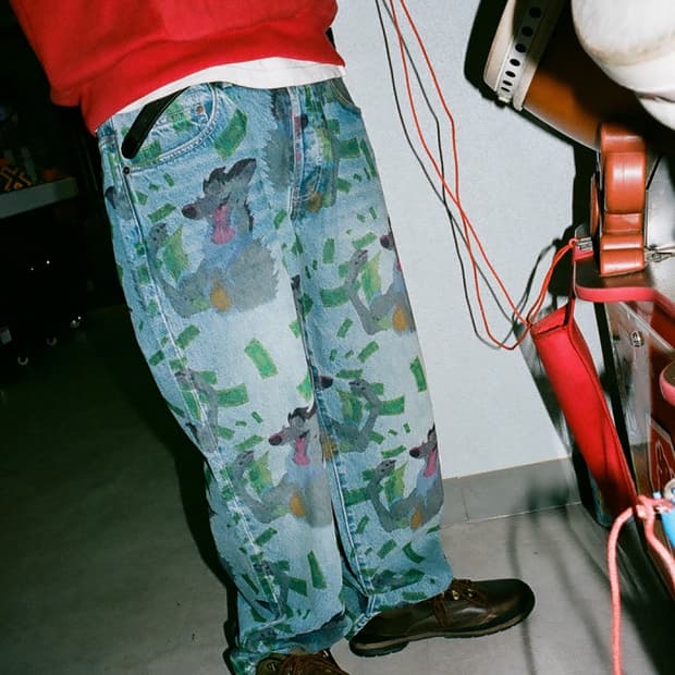 [32] supreme all dogs go to heaven jeans