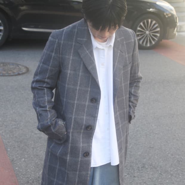 마르지엘라 12FW 울 체크 3b 코트