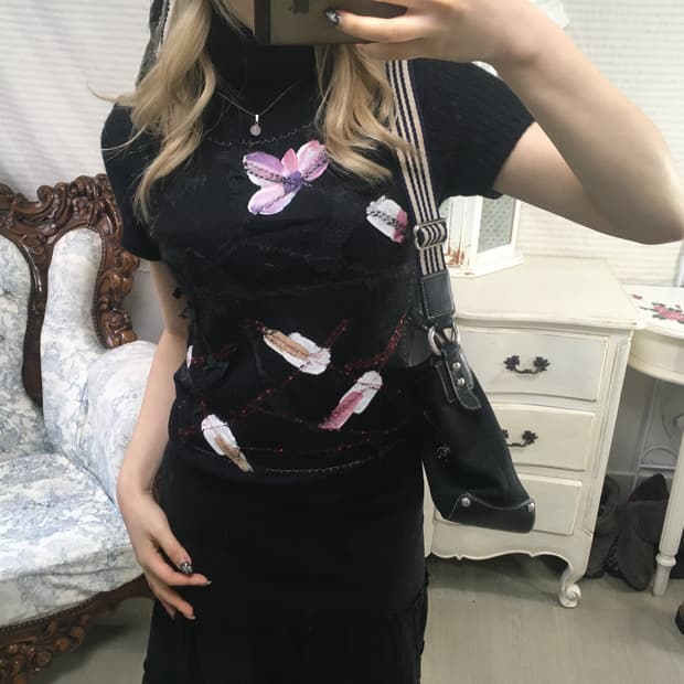 made in italy black archive puff knit