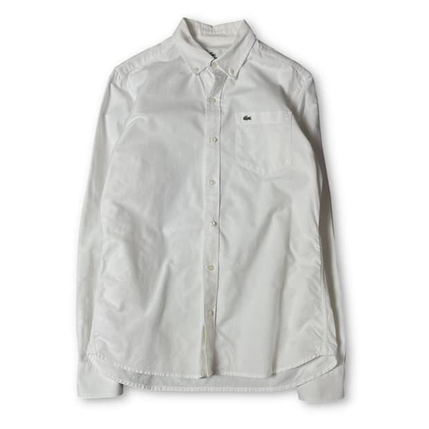라코스테 화이트 원포켓 긴팔 셔츠 38