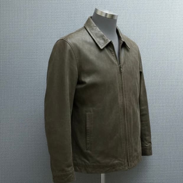 헨리코튼 빈티지 워싱 카프스킨 레더 자켓