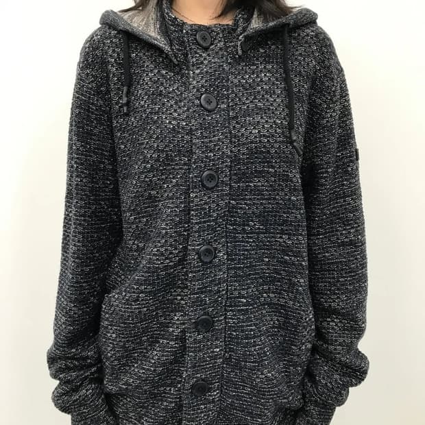 NO EXCESS Hooded Knit Cardigan