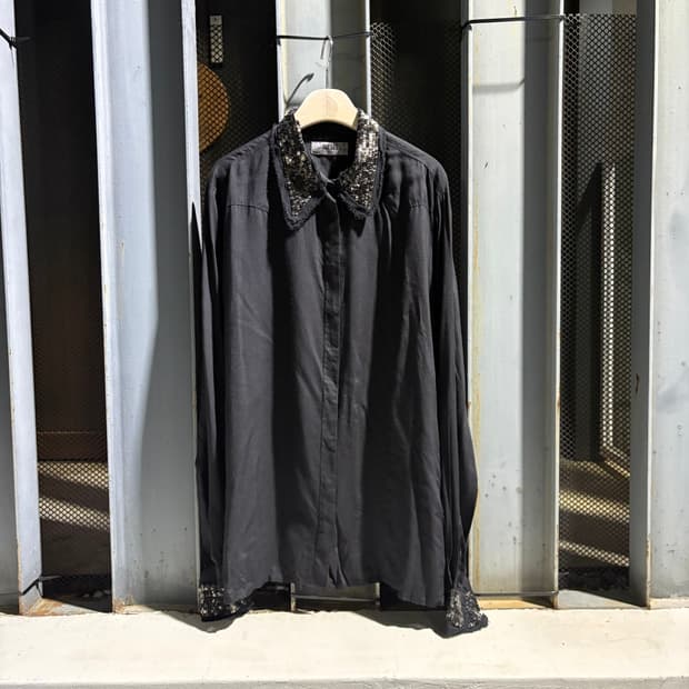 디젤 블랙 스팽글 셔츠